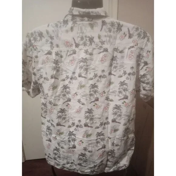Tommy Bahama Mens Medium M Linen Cotton Short Sleeve Button Up Hawaiian Shirt - Picture 6 of 13